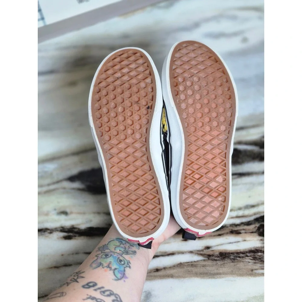 Vans Classic Slip-On Sunflower Checkerboard Black White Yellow Sneakers